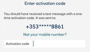 screen grab of an Ulster Bank app needing context to be recognised as an interaction, "Not your mobile number?"