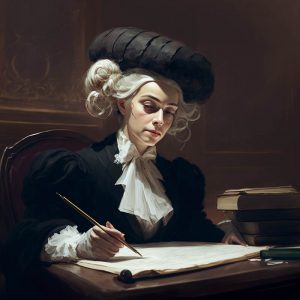 lady lawyer in court dress created by MidJourney Ai
