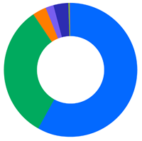 Test question #3: a pie chart representing the race and ethnicity of U.S. leadership in an enterprise.